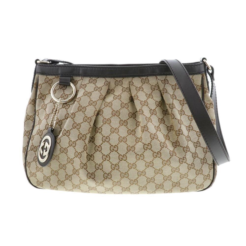 GUCCI GG Canvas Sukey Shoulder Bag Messenger Brown